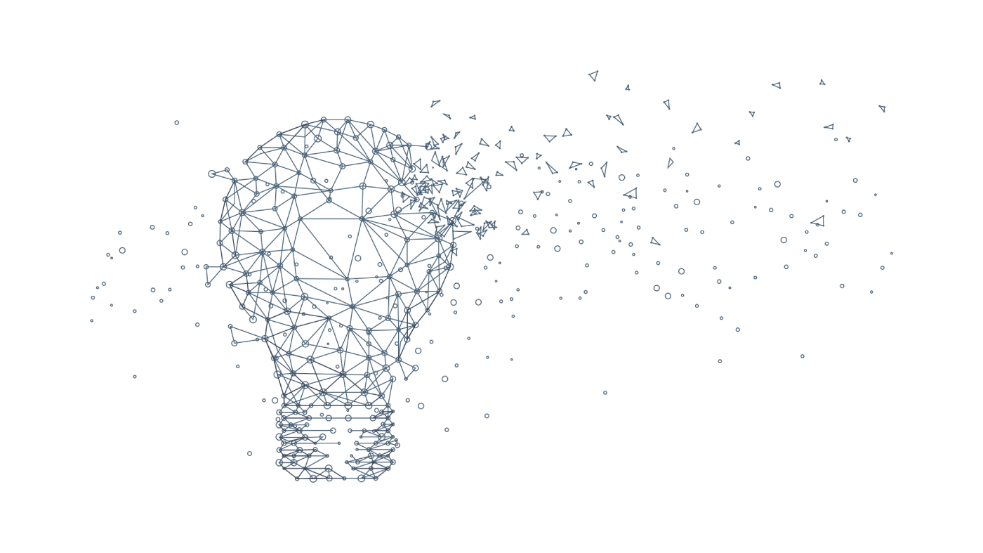 Geometric patterns forming a lightbulb